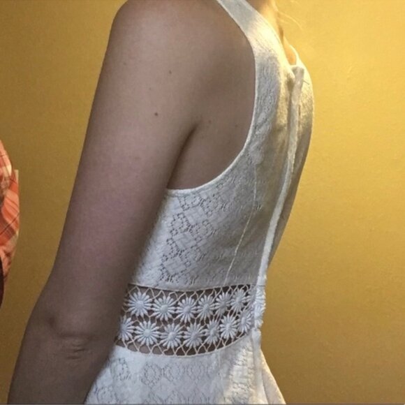 Free People Ivory Sleeveless Fit and Flare Mini Dress - Picture 5 of 5